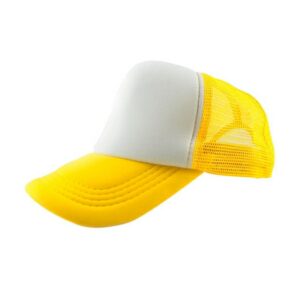 Boné de Tela com a Frente Branca para Sublimação  - Amarelo
