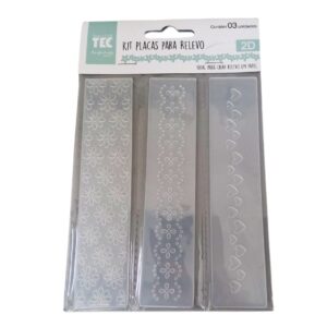 Kit Placas para relevo 2D 32x146mm Corações e Flores c3