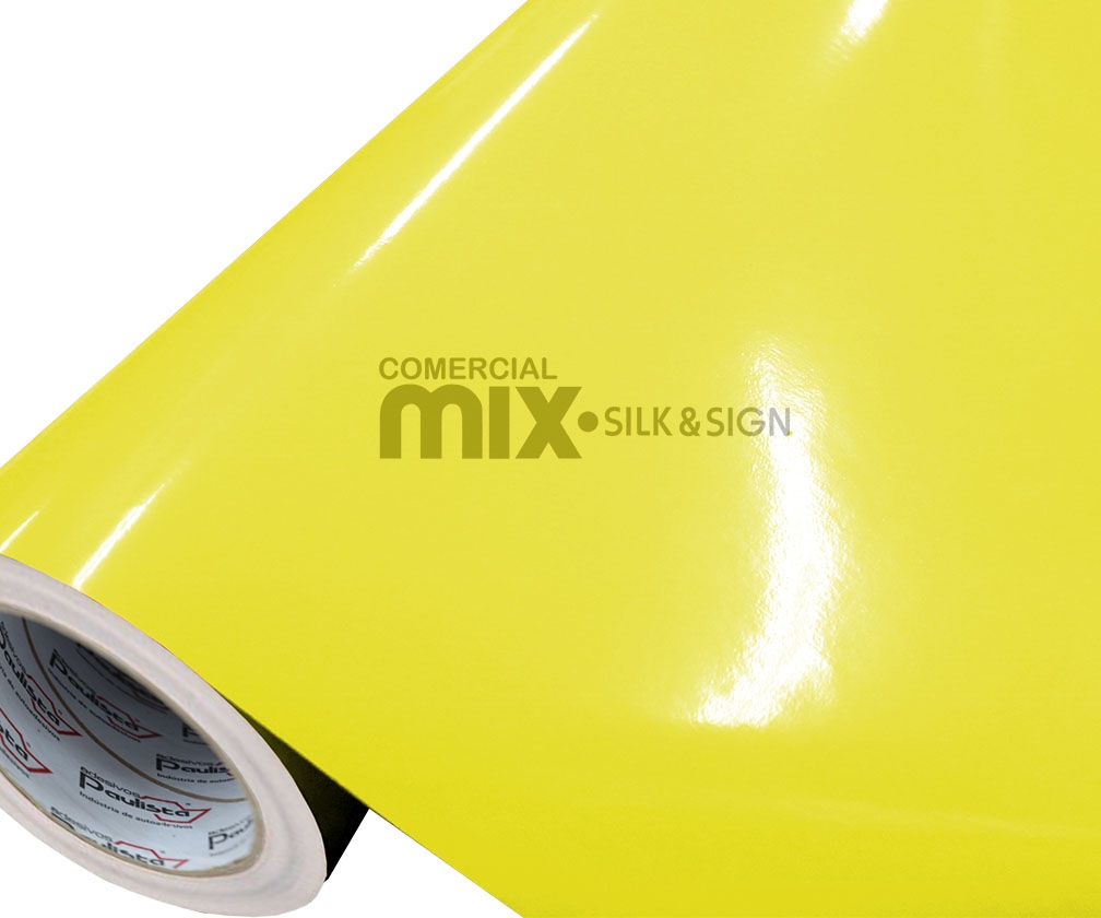 Adesivo Vinil Art Top Fluorescente Amarelo Lim O Rolo Cm X Mt Comercial Mix Silk Sign