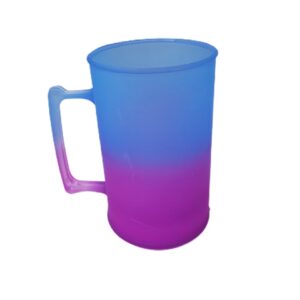 Copo acrilico Degrade Bicolor Azul Roxo fluorescente 475ML