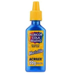Cola Acricor cola relevo metallic Azul 20g