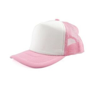 Boné de Tela com a Frente Branca para Sublimação  - Rosa Claro