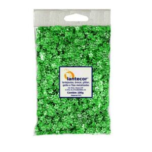 Lantejoulas Flor Metal Verde Bandeira 100g