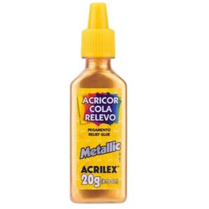 Cola Acricor cola relevo metallic Ouro 20g