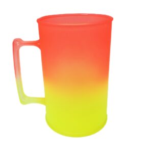 Copo acrilico Degrade Bicolor Laranja Amarelo fluorescente 475ML