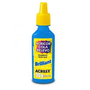 Cola Acricor cola relevo Brilhante Azul Turquesa 20g