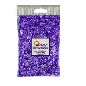 Lantejoulas Flor Metal Roxa 100g