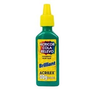 Cola Acricor cola relevo Brilhante Verde Bandeira 20g