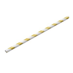 Canudo de Papel Listrado Branco Prata 15un