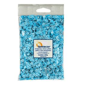 Lantejoulas Flor Metal Azul Turqueza 100g