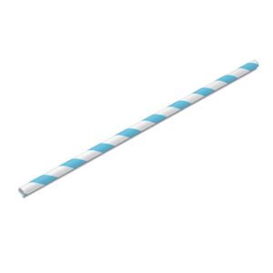 Canudo de Papel Listrado Azul Claro 20un