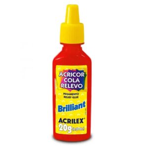 Cola Acricor cola relevo Brilhante Vermelho 20g