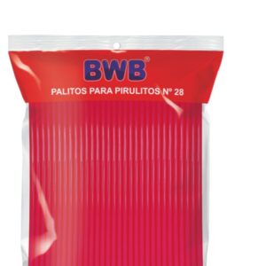 Palitos para pirulitos tubo pet Rosa Solido n28 50un