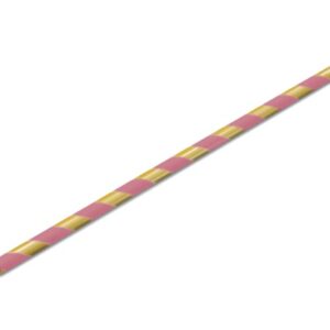 Canudo de Papel Listrado Rosa Dourado 15un