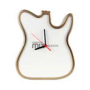 Guitarra Relógio para Sublimação Dourada
