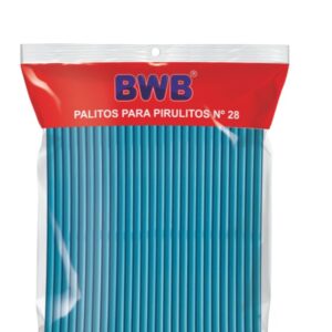 Palitos para pirulitos tubo pet Azul Solido n28 50un