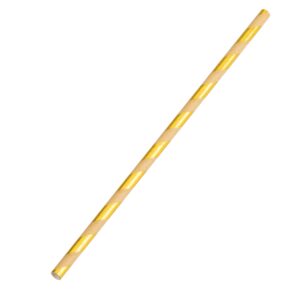 Canudo de Papel Listrado Kraft Dourado 15un