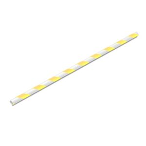 Canudo de Papel Listrado Amarelo 20un