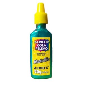 Cola Acricor cola relevo metallic Verde 20g