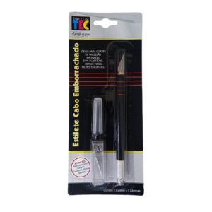 Estilete Cabo emborrachado c/5 Laminas de Refil 830