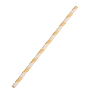 Canudo de Papel Listrado Kraft Branco 20un