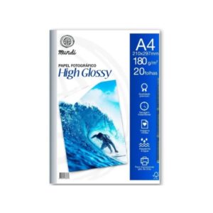 Papel Fotográfico Photo Premium A4 GLOSSY 180G c/50 Folhas