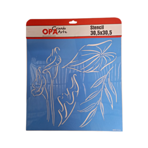 Estêncil Opa Orgânico Copo-de-Leite e Folhas