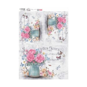 Papel Decoupage - Jarra Café Paris e Flores