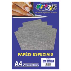 Papeis Especiais: Feltro Prata - A4/30g/10folhas