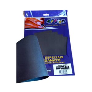 Papeis Especiais: Papel Metalizado Preto – A4/150g/15 folhas