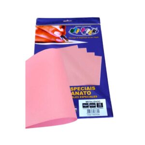 Papeis Especiais: Papel Metalizado Rosa – A4/150g/15 folhas