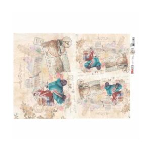 Papel Decoupage - Pin-Up Viagem