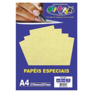 Papeis Especiais: Feltro Creme - A4/30g/10folhas