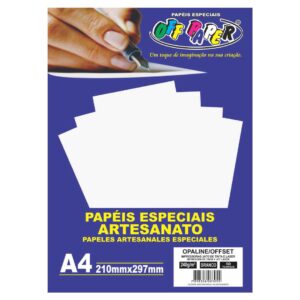 Papeis Especiais: Papel Opaline Branco – A4/240g/50 folhas