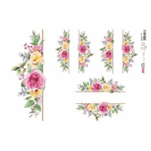 Papel Decoupage – Moldura Flores I