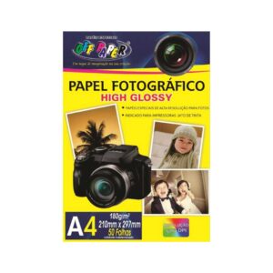 Papel Fotográfico High Glossy 180G – A4 com 50 Folhas