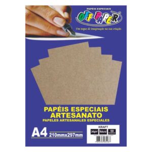 Papeis Especiais: Papel Kraft Natural - A4/240g/50 folhas