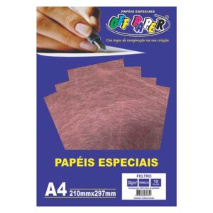 Papeis Especiais: Feltro Vermelho - A4/30g/10folhas
