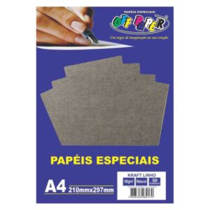 PAPEL KRAFT LINHO A4 180G 50 FLS