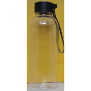 GARRAFA DE PLASTICO COM TAMPA PRETA E ALCA 650ML