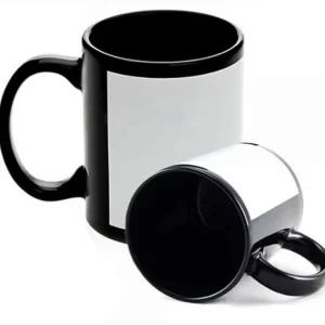 CANECA TARJA BRANCA COR PRETO 325ML LIVE