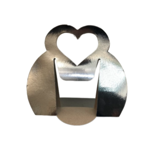 CAIXA PARA CANECA PRATA CORACAO C/6UND