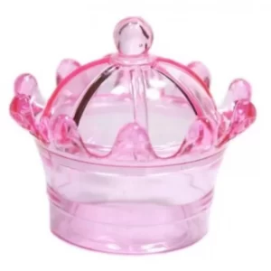 COROA ACRILICA ROSA TRANSLUCIDA COM 10UN
