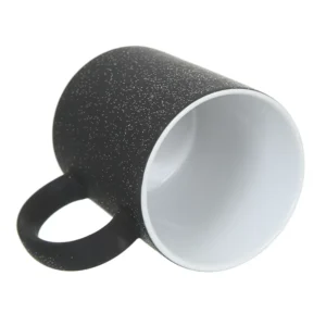 CANECA MAGICA PRETA COM GLITTER 325ML METALNOX