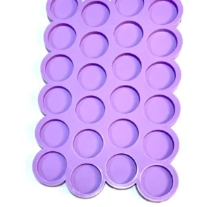 R466 MOLDE DE SILICONE PALETA CIRCULOS 3,5CM 24CAVIDADES RESINA