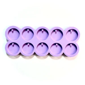 R477 MOLDE DE SILICONE CIRCULOS FURO 3CM 10CAVIDADES RESINA DECORAR