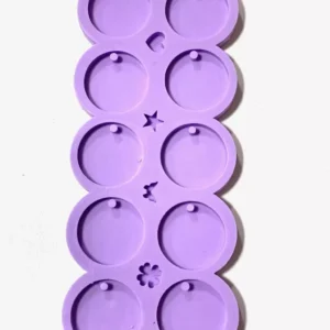 R323 MOLDE DE SILICONE CIRCULO COM FURO  RESINA DECORACAO