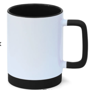 CANECA BRANCA ALCA E BASE EM SILICONE COM INTERIOR PRETA 325ML