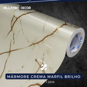 ADESIVO DECOR MARMORE CREMA MARFIL BRILHO 0,16X1,22X25