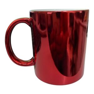 caneca cromada vermelha